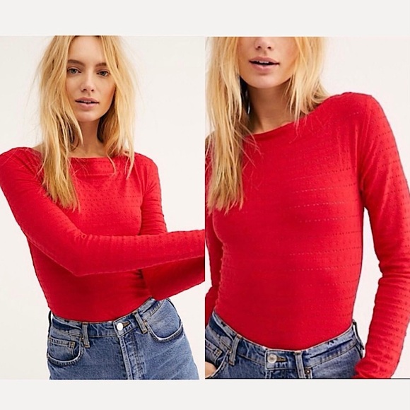 We The Free Boatneck Lightweight Red Top - Picture 12 of 12